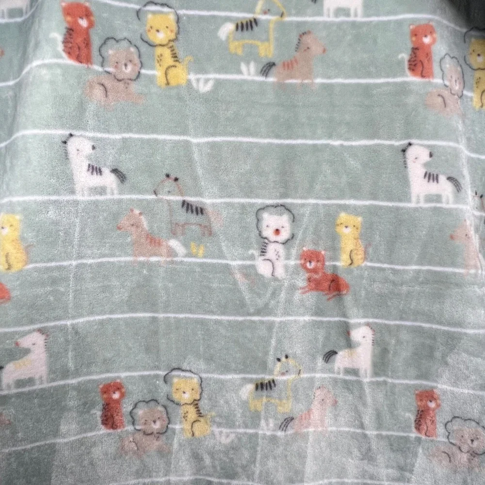 Cupcakes and Cashmere Animal Baby Blanket Striped Plush Soft 29x38